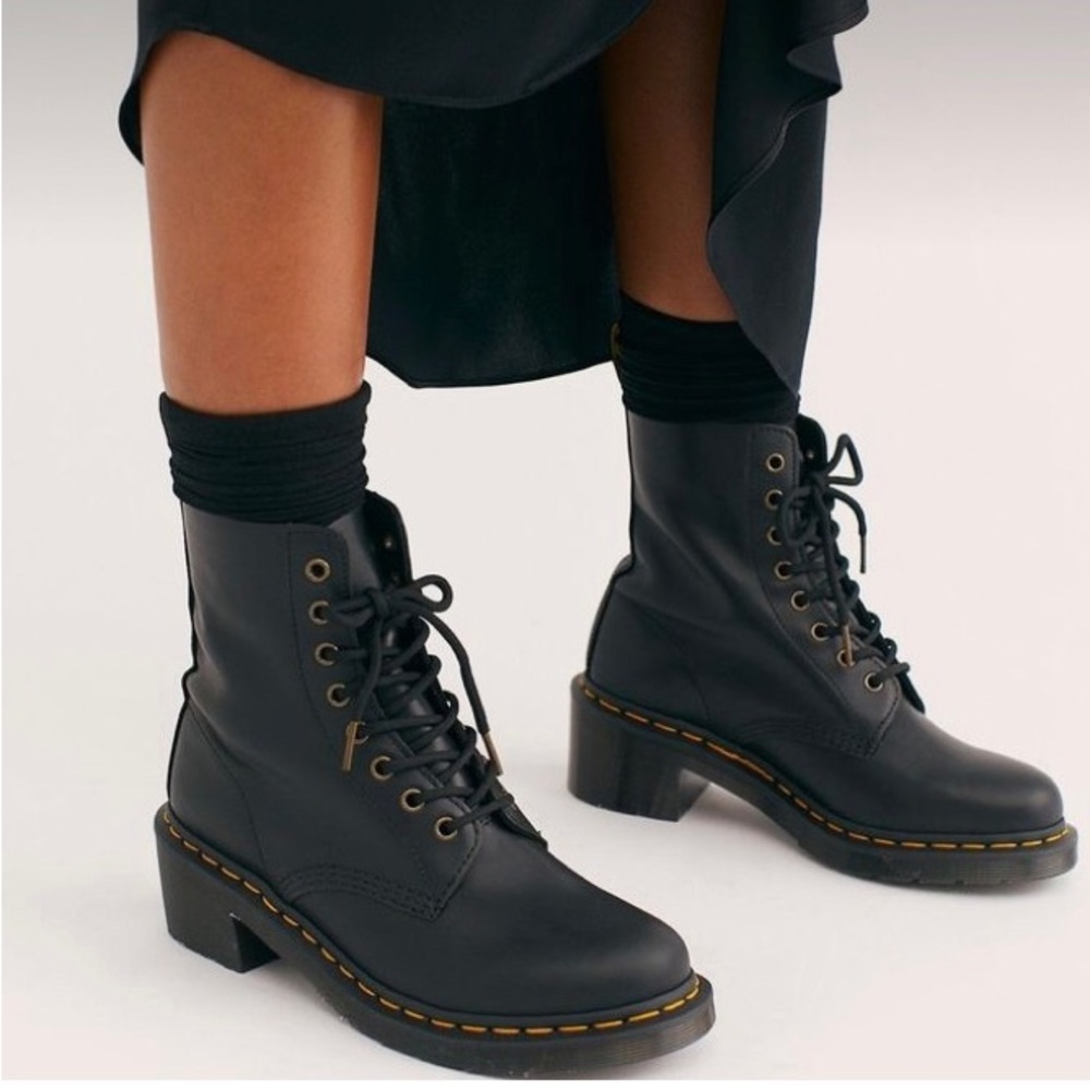 Dr. Martens Distressed Clemency Heeled Boots Size 7